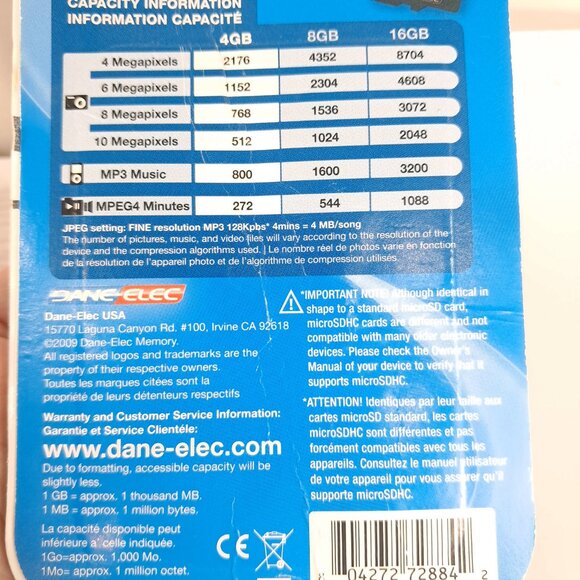 Dane Elec SanDisk adapter MicroSDHC Flash memory 4 GB San Disk Vintage - Picture 5 of 6